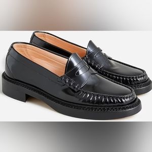 J. Crew Rowan black penny loafers in leather